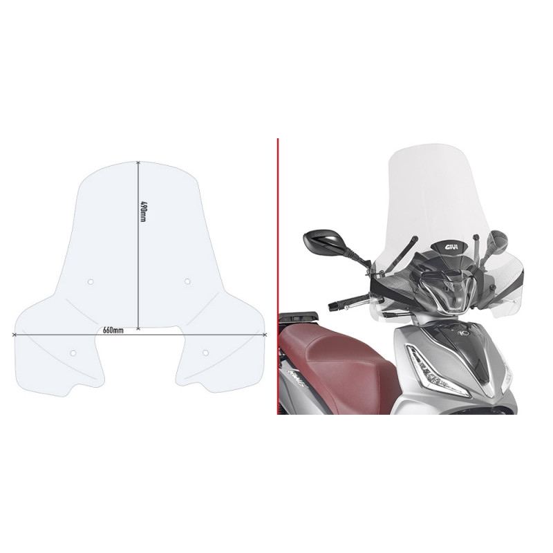 GIVI PARE BRISE KYMCO PEOPLE S 300 '19 (7057A)