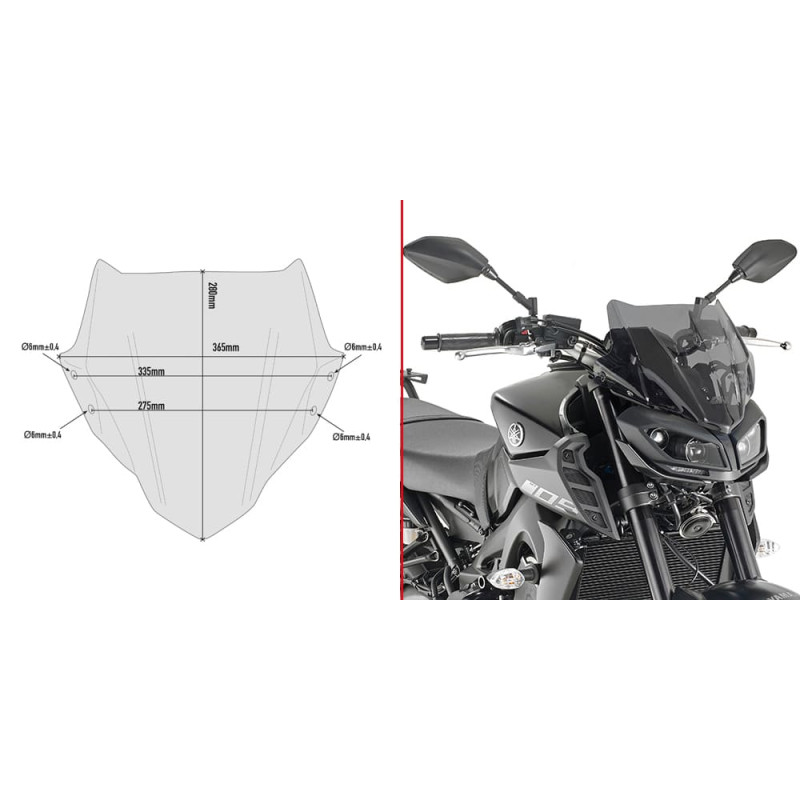 GIVI SAUTE VENT YAMAHA MT09 '17 (A2132)
