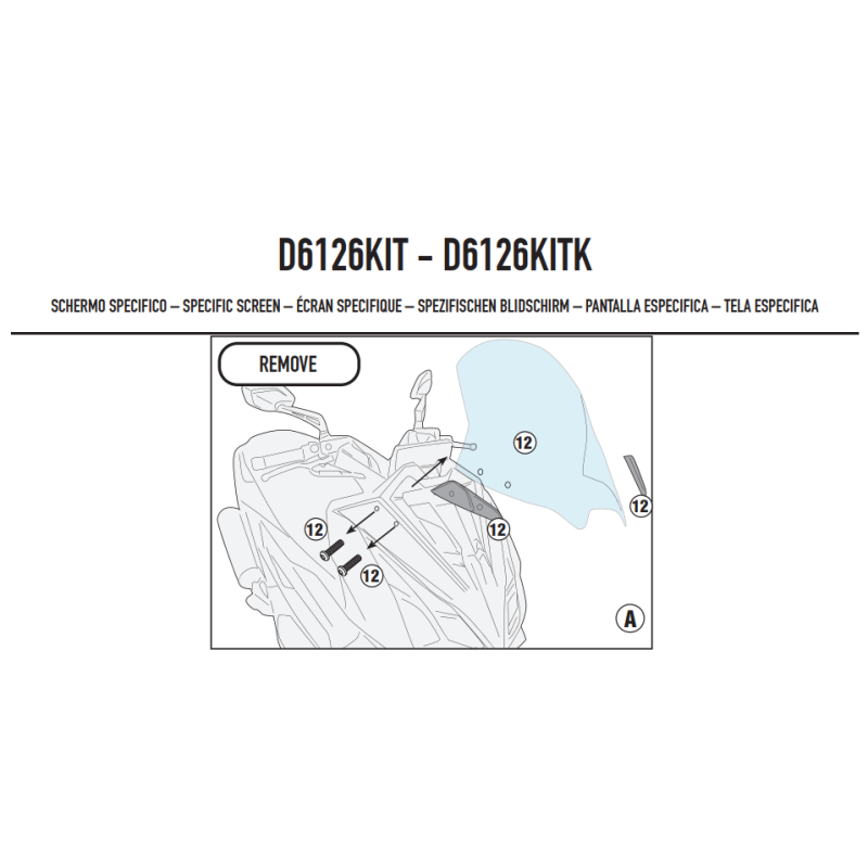 GIVI KIT FIXATION PARE BRISE 6126DT (D6126KIT)