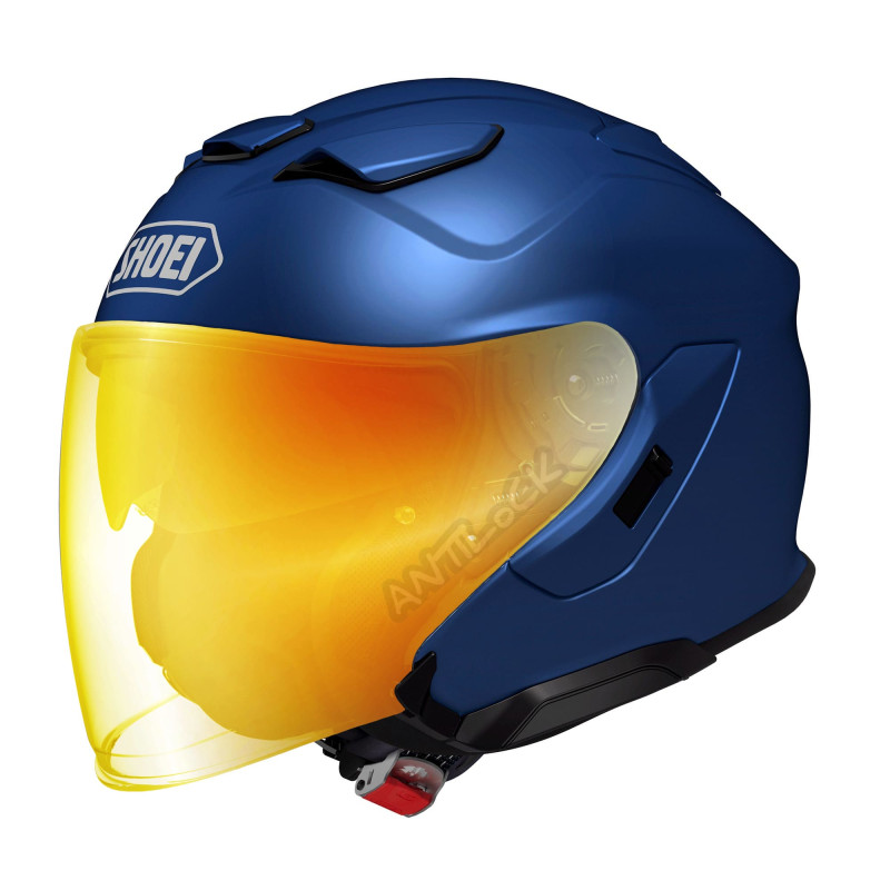 SHOEI J-CRUISE 3 MAT AVEC VISIÈRE MIROIR OR ROUGE