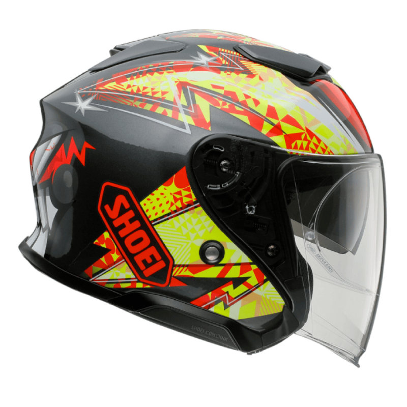 SHOEI J-CRUISE 3 INSPIRED TC-1 AVEC VISIÈRE MIROIR OR ROUGE