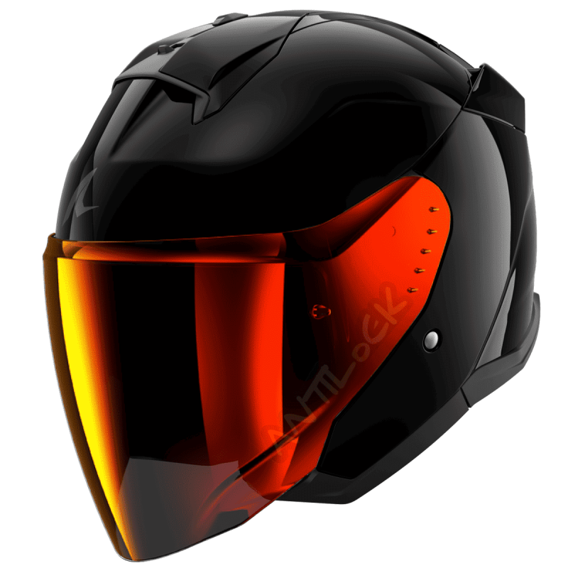 SHARK SKWAL JET BLANK AVEC VISIÈRE MIROIR ROUGE