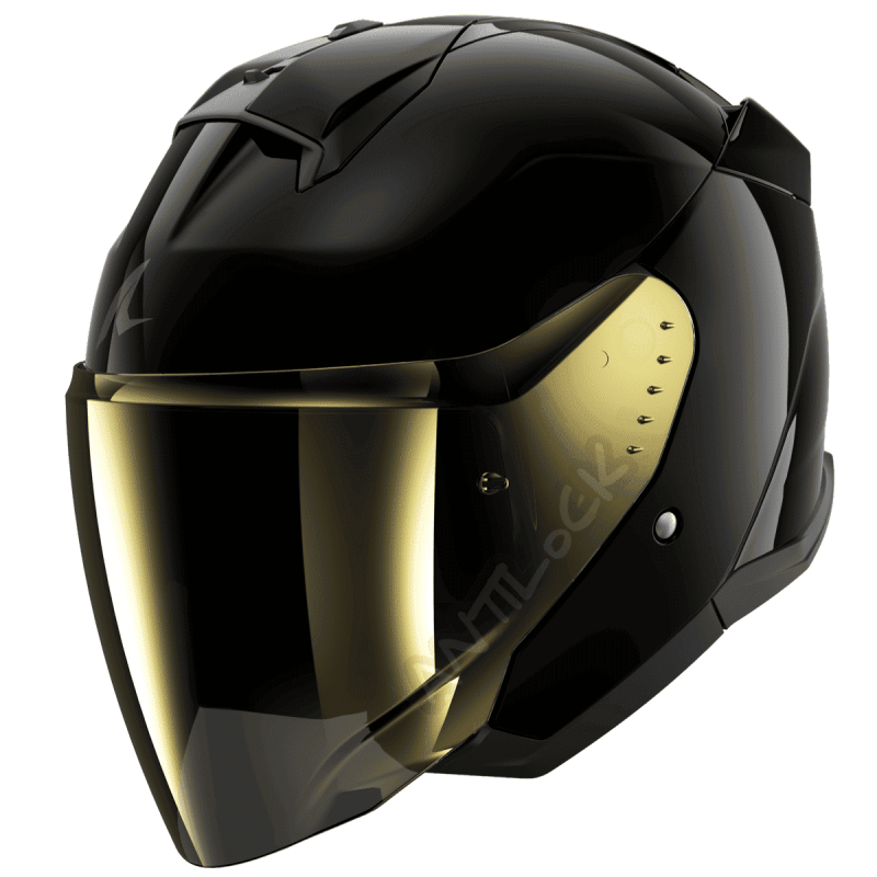 SHARK SKWAL JET BLANK AVEC VISIÈRE MIROIR OR