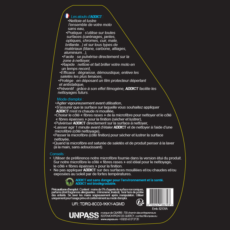 UNPASS ADDICT PULVERISATEUR SANS EAU 500 ML