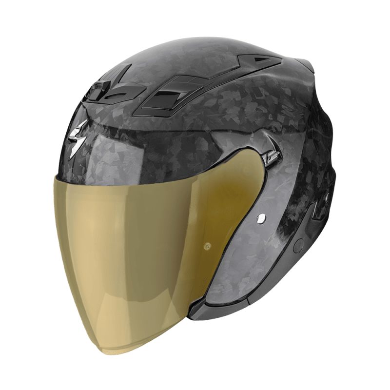 SCORPION EXO-Z1 ONYX CARBON AVEC VISIÈRE MIROIR OR