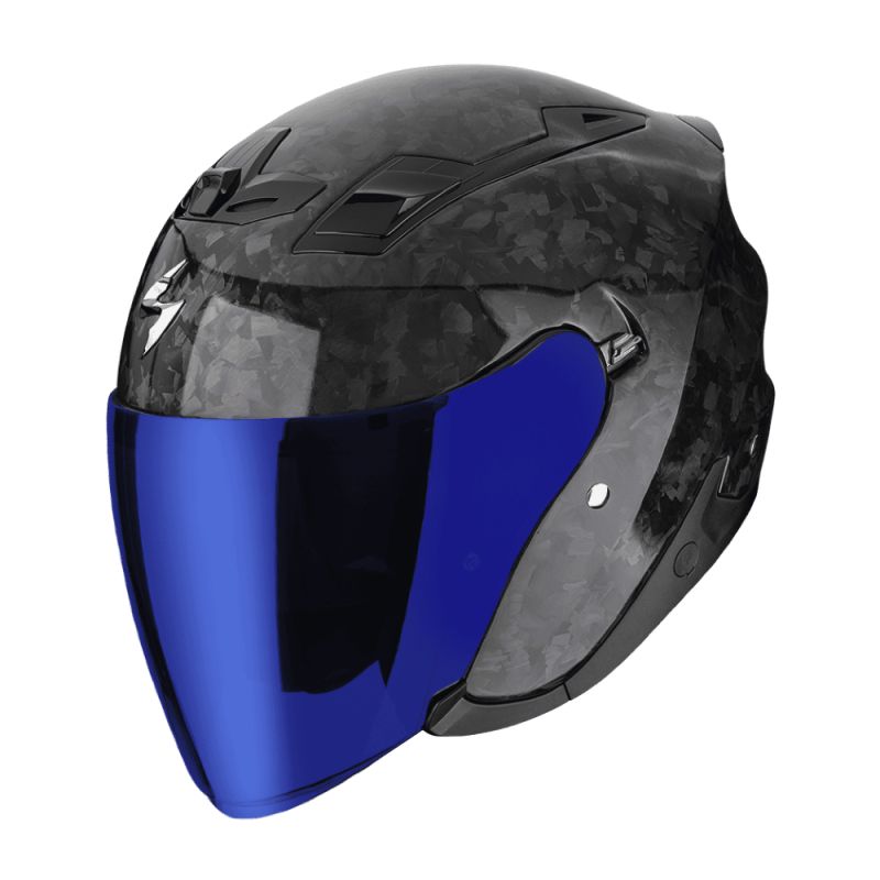 SCORPION EXO-Z1 ONYX CARBON AVEC VISIÈRE MIROIR BLEU