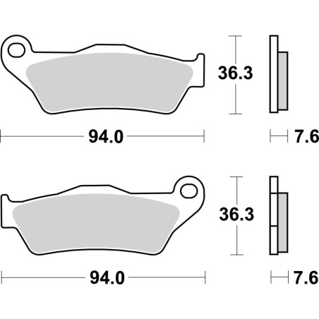 BREMBO PLAQUETTE ARRIERE ORIGINE I/D 450 POUR ETRIER ARRIERE 20B851-52 COMPATIBLE 07BB2065