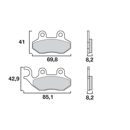 BREMBO PLAQUETTE SINTER AVANT/ARRIERE X9 250/500/ -03/SKYLINER