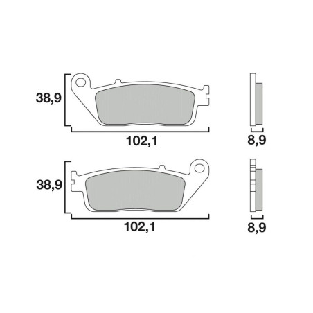 BREMBO PLAQUETTE AV KYMCO XCITING 250/300/500 05-08 PEUGEOT 125 SAT