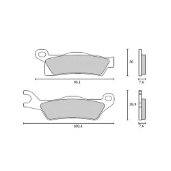 BREMBO PLAQUETTE AVANT GAUCHE/AR CAN-AM OUTLANDER 500-650-800-1000