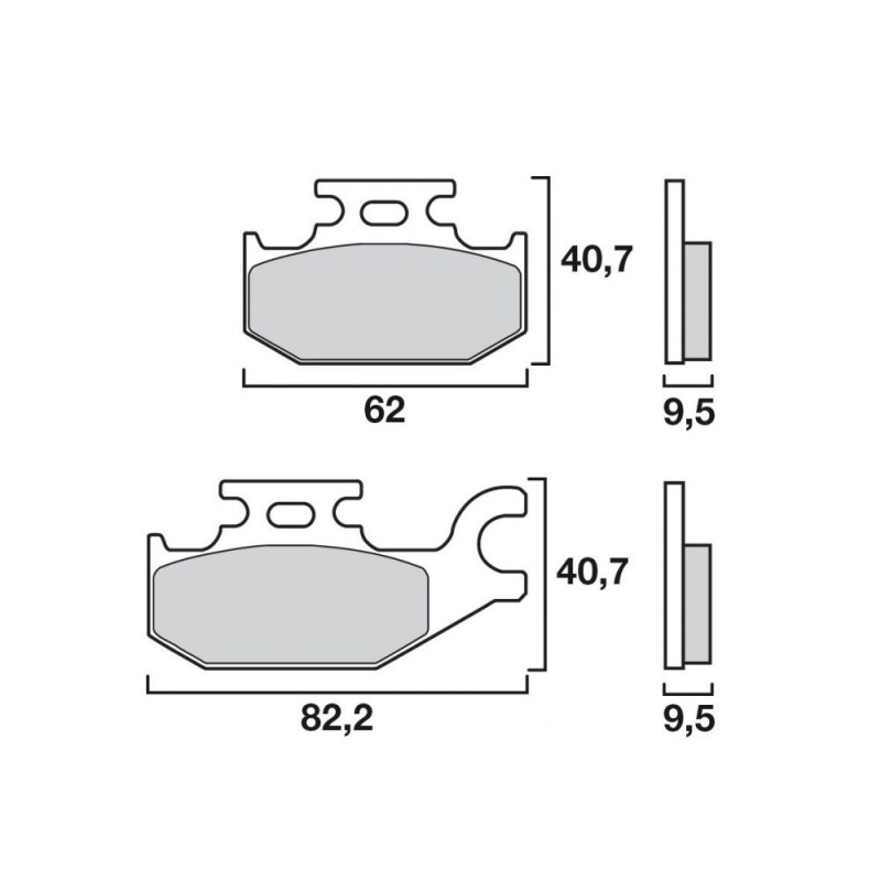BREMBO PLAQUETTE CROSS QUAD AVT DROIT DS650   BO01/MX1