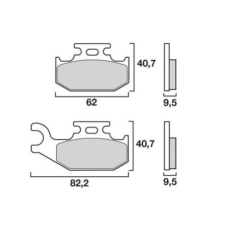 BREMBO PLAQUETTE CROSS RAC QUAD AVANT DROIT DS650 BO01/MX5