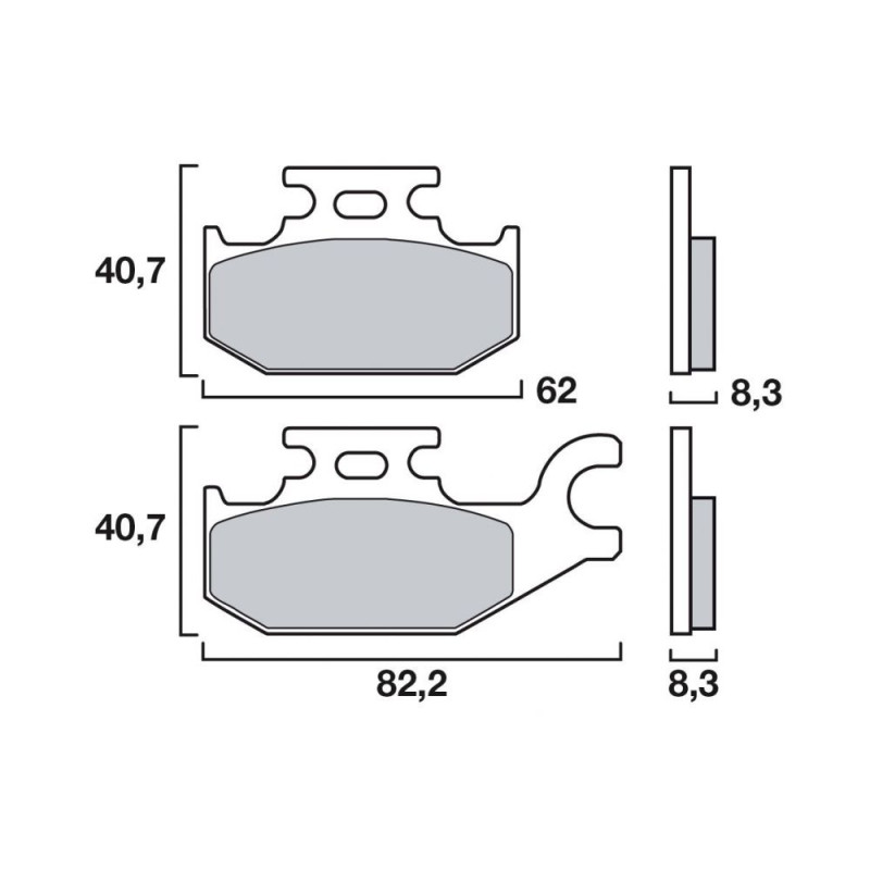 BREMBO PLAQUETTE AVT G CROSS QUAD 700 KING QUAD 04-  NEW