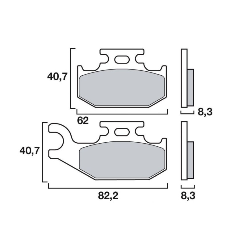 BREMBO PLAQUETTE AV G CROSS RACING QUAD SUZ 700 KING QUAD 04- NEW
