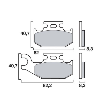 BREMBO PLAQUETTE AV G CROSS RACING QUAD SUZ 700 KING QUAD 04- NEW