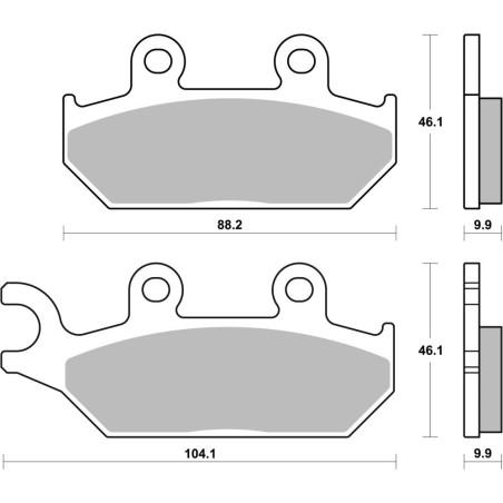 BREMBO PLAQUETTE AVANT GAUCHE CROSS 700 VIKING/ 700-850 WOLVERINE 16-