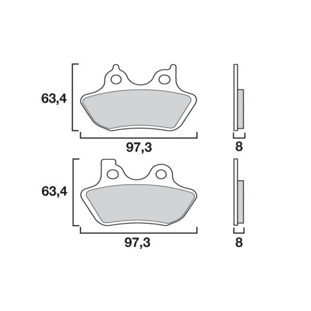 BREMBO PLAQUETTE HARLEY NEW 2006 M2 AVANT
