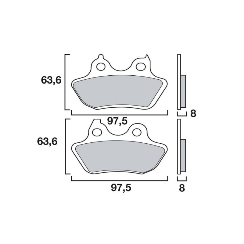 BREMBO PLAQUETTE ARR HARLEY NEW MODELS 2000-