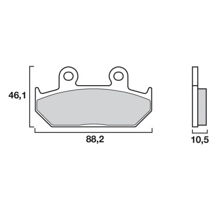 BREMBO PLAQUETTE XRV650/XL600TRANSALP  HO23 EPAISSEUR 10,5