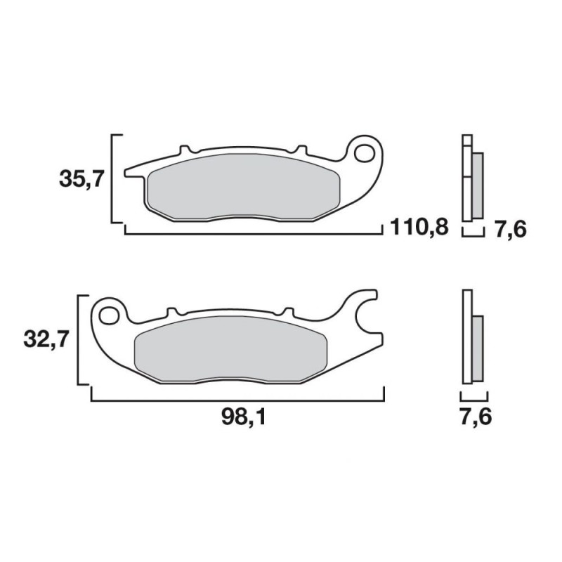 BREMBO PLAQUETTE AR QUAD TRX450R/TRX650 RINCON  HO55/MX1