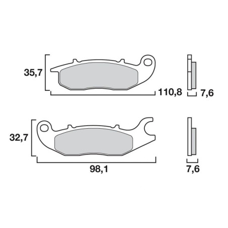 BREMBO PLAQUETTE AR QUAD TRX450R/TRX650 RINCON  HO55/MX1