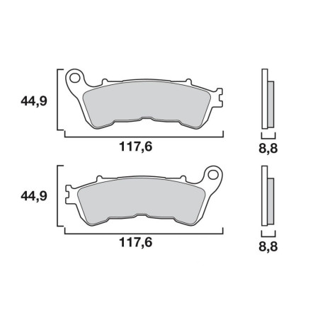 BREMBO PLAQUETTE SINTER 07HO57LA EQU. GALFER FD344