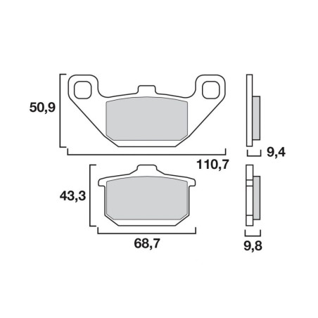 BREMBO PLAQUETTE VN800/GPZ900R/1000RX/ZL900/VN1500 AV  KA12