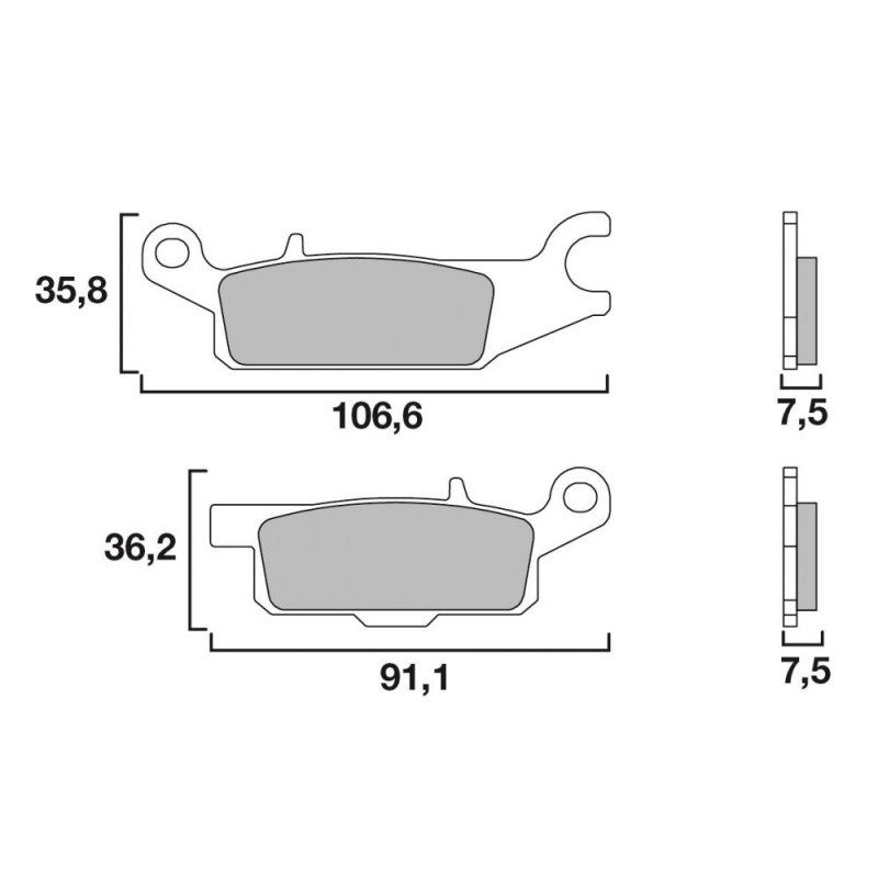 BREMBO PLAQUETTE AVANT GAUCHE YAMAHA 250 YFM/700 YFM 07/09-