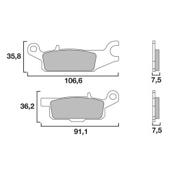 BREMBO PLAQUETTE AVANT GAUCHE YAMAHA 250 YFM/700 YFM 07/09-