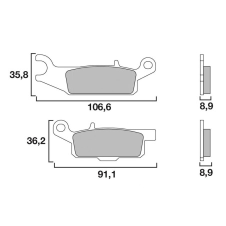 BREMBO PLAQUETTE AVANT GAUCHE YAMAHA 250 YFM/700 YFM 07/09-