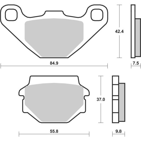 BREMBO PLAQUETTE ARRIERE YAMAHA YZF R25/ YZF R3 15-