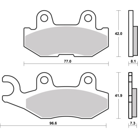BREMBO PLAQUETTE ARRIERE GAUCHE YAMAHA WOLVERINE YXE 700/850 20-