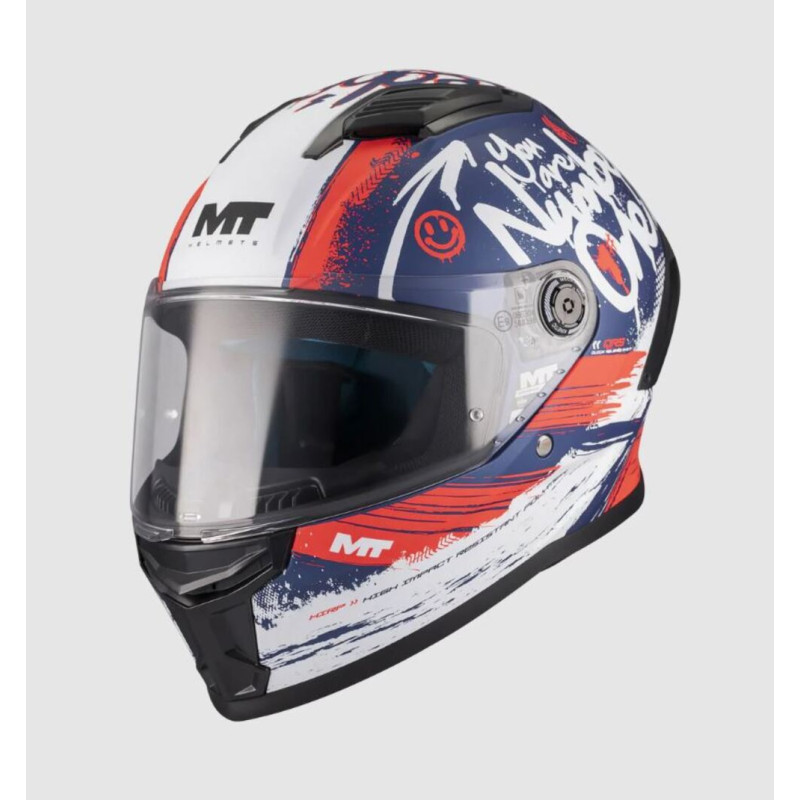 MT HELMETS STINGER 2 KIDS ROCKET C17 MAT - BEU/BLANC/ROUGE