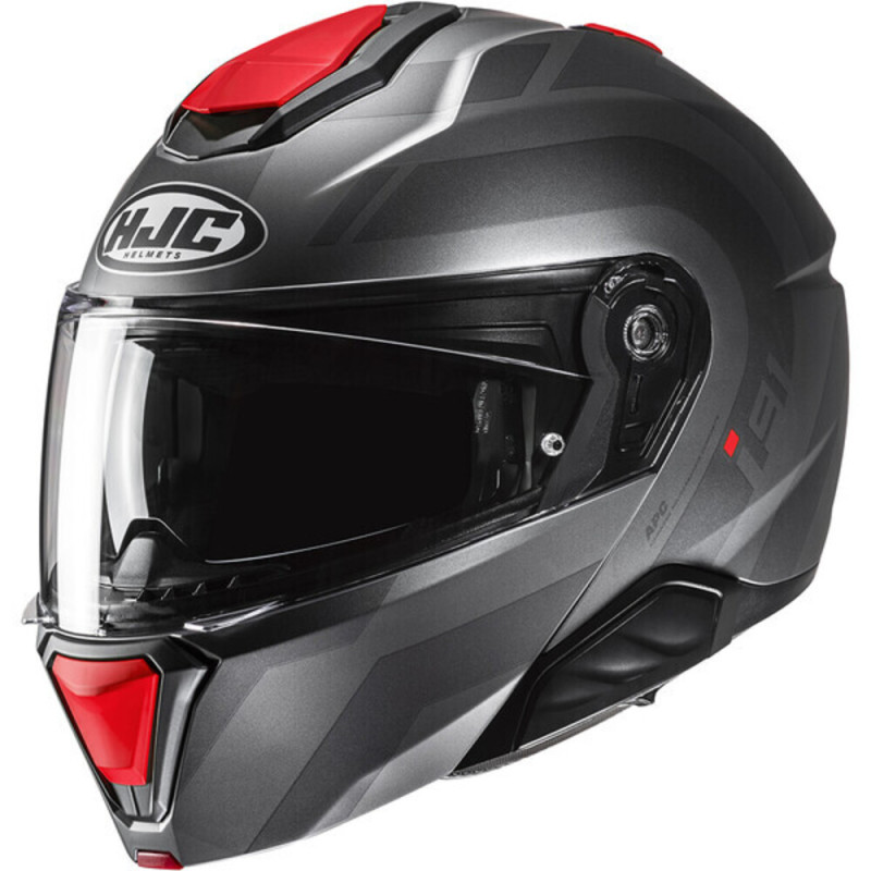 HJC i91 ARVEN MAT MC1SF - GRIS/ROUGE