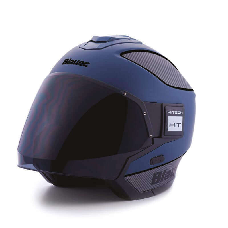 BLAUER CASQUE JET SOLO BLEU NOIR CARBON