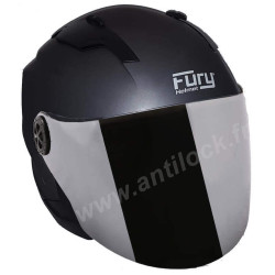 FURY CASQUE JET FAST GRIS MAT AVEC VISIÈRE MIROIR IRIDIUM