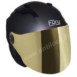 FURY CASQUE JET FAST GRIS MAT AVEC VISIÈRE MIROIR OR
