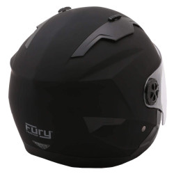 FURY CASQUE JET FAST NOIR MAT AVEC VISIÈRE MIROIR BLEU