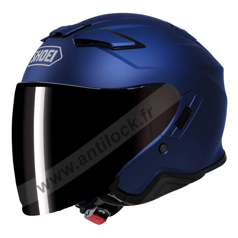 SHOEI JET J-CRUISE II BLEU MAT AVEC VISIÈRE TEINTÉE