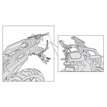 GIVI SUPPORT TOP CASE MONOKEY OU MONOLOCK HONDA CRF1000L 2018 (SR1162)