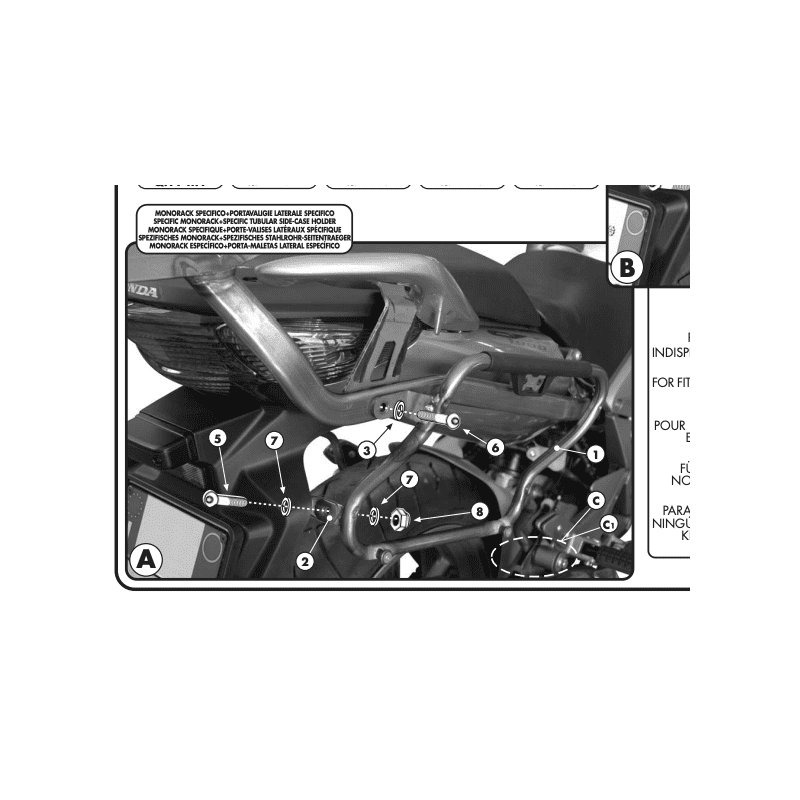GIVI SUP. VALISES MONOKEY HONDA CBF500/600/1000 (PLX174)