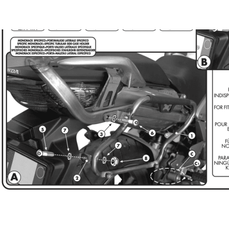 GIVI SUP. VALISES MONOKEY HONDA CBF500/600/1000 (PLX174)
