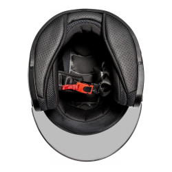 FURY CASQUE JET ANGEL NOIR MAT AVEC VISIÈRE MIROIR BLEU