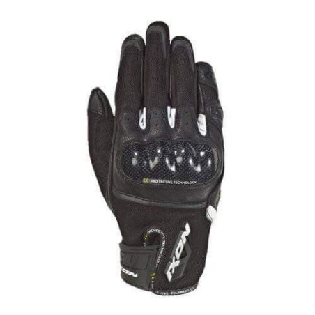 IXON RS RISE AIR GANT ETE TEXTILE/CUIR H NOIR/BLANC