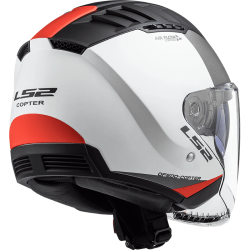 LS2 CASQUE JET OF600 COPTER URBANE BLANC MAT ROUGE