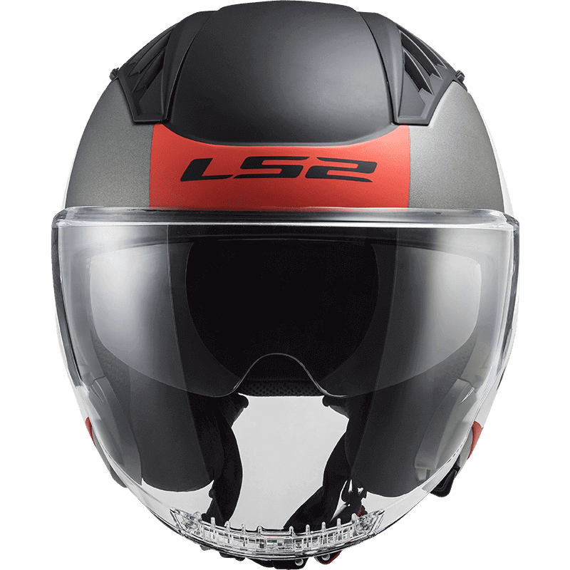 LS2 CASQUE JET OF600 COPTER URBANE BLANC MAT ROUGE