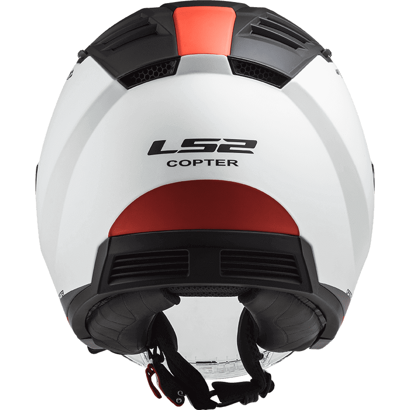 LS2 CASQUE JET OF600 COPTER URBANE BLANC MAT ROUGE
