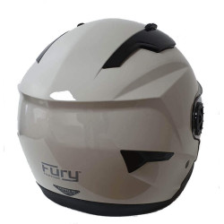 FURY CASQUE JET RACE BLANC CASSE AVEC VISIÈRE MIROIR OR