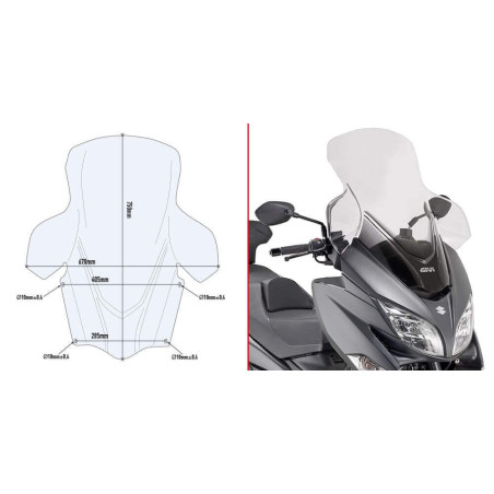 GIVI BULLE INCOLORE SUZUKI BURGMAN 400 '17 (D3115ST)