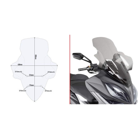 GIVI BULLE INCOLORE KYMCO XCITING 400I '13 A 17 (D6104ST)